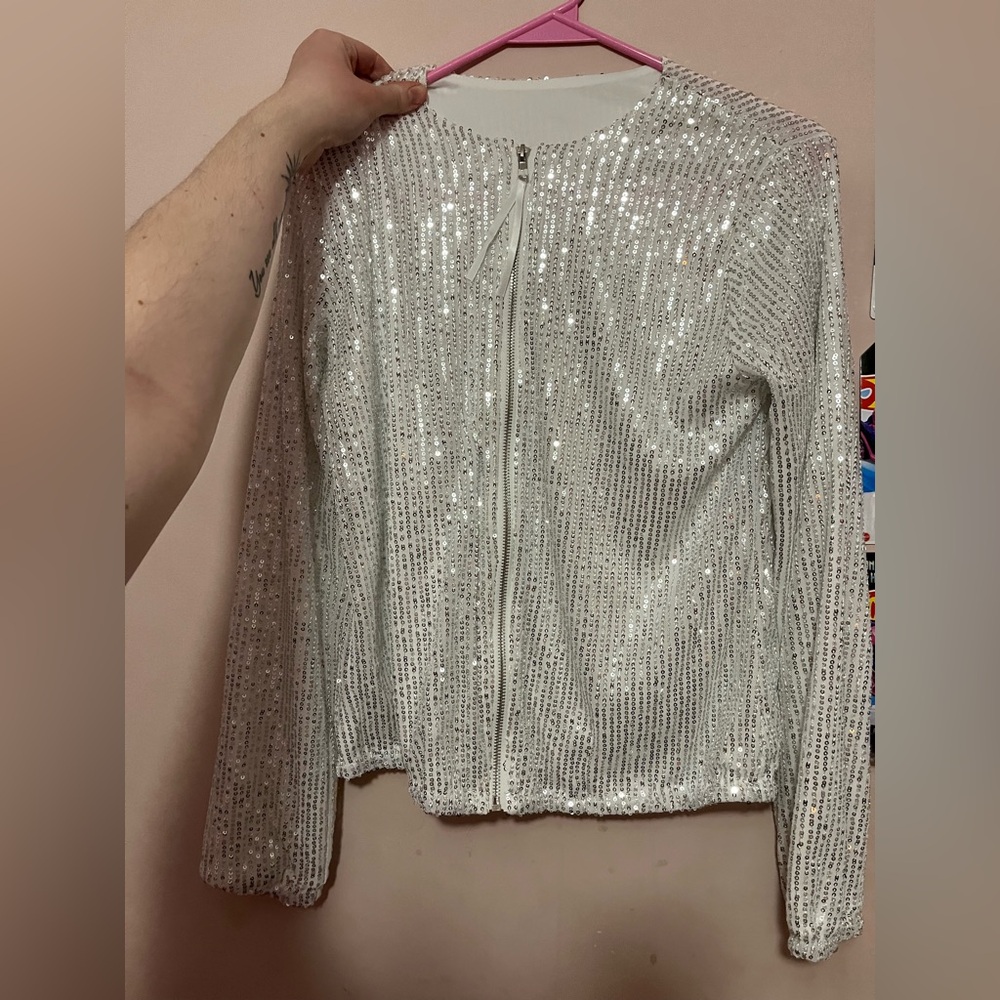 ⭐️Sequin Zip-Up Jacket women’s large